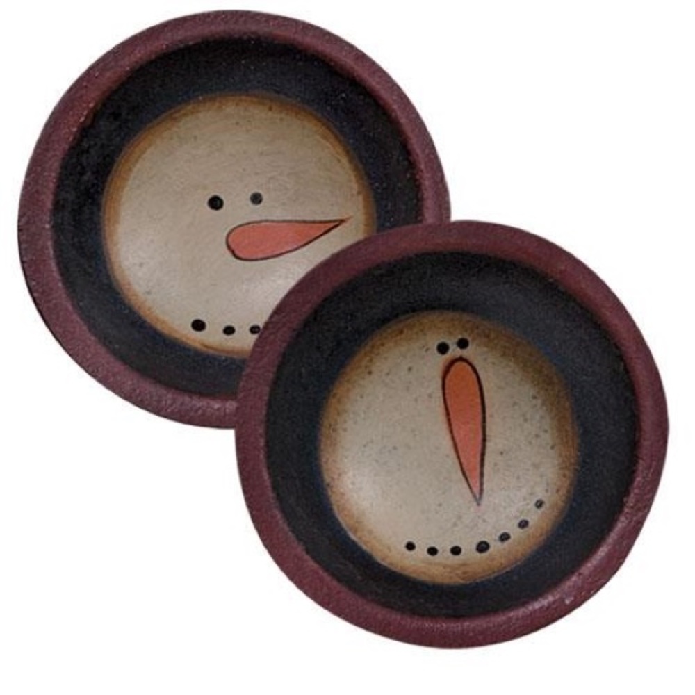 ⛄️NWT ‘Happy Snowmen’ Wood Dish Cups - Set of 2